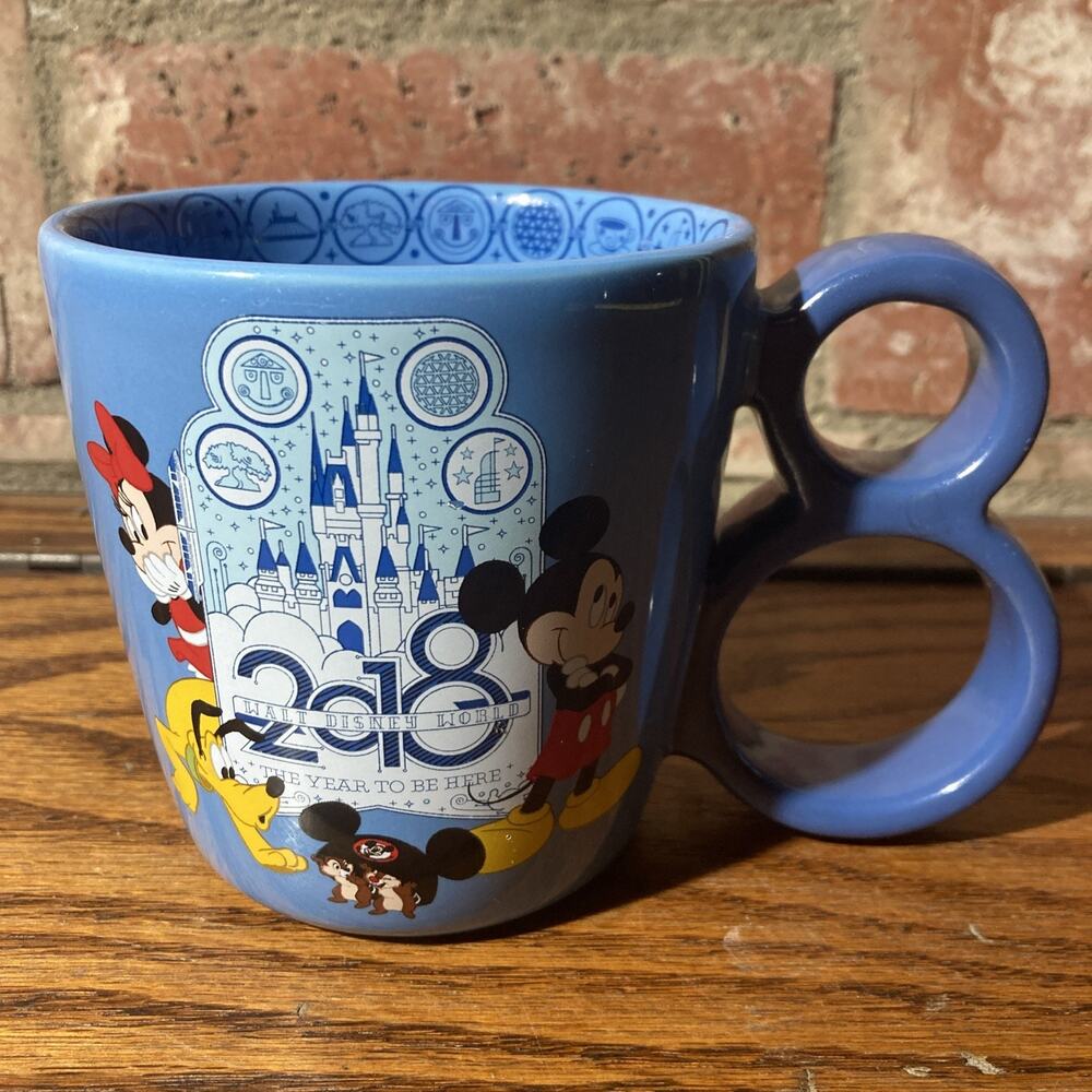 Walt Disney World Disney Parks 2018 Year To Be Here Blue Mickey Coffee Mug
